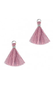 Quaste Ibiza Style 1.5cm Silver - light mauve purple